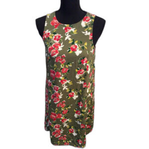 Green Sleeveless Floral Dress Womens DIP Size Small S Cottage Country NWOT